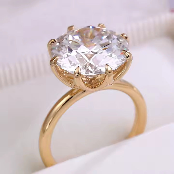 Floraison Éternelle – Bague Solitaire Diamant IGI en Or 10K