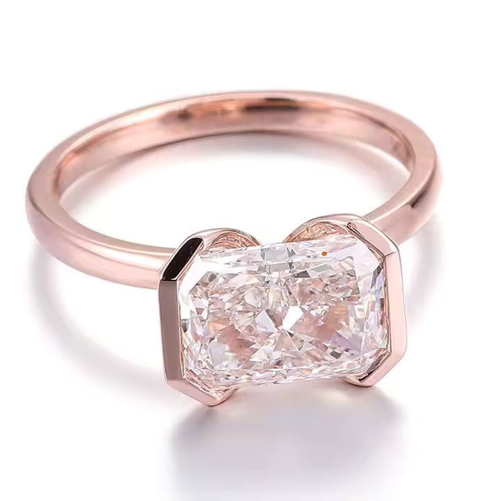 Épure Radieuse — Bague Solitaire Or 14K et Diamant de Laboratoire