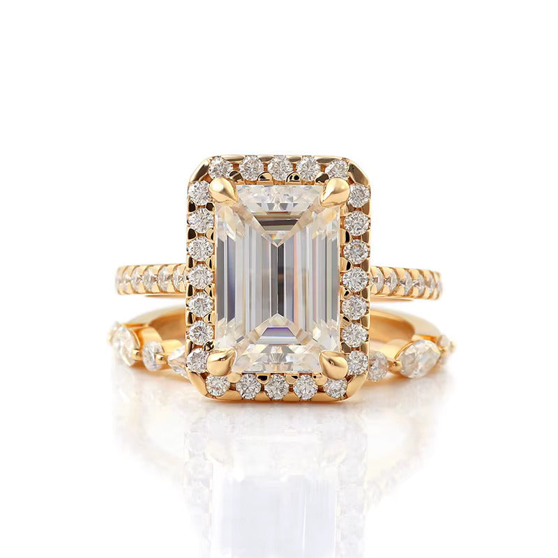 Élégance Suprême – Bague Double Doigt Moissanite en Or 14K/18K/10K