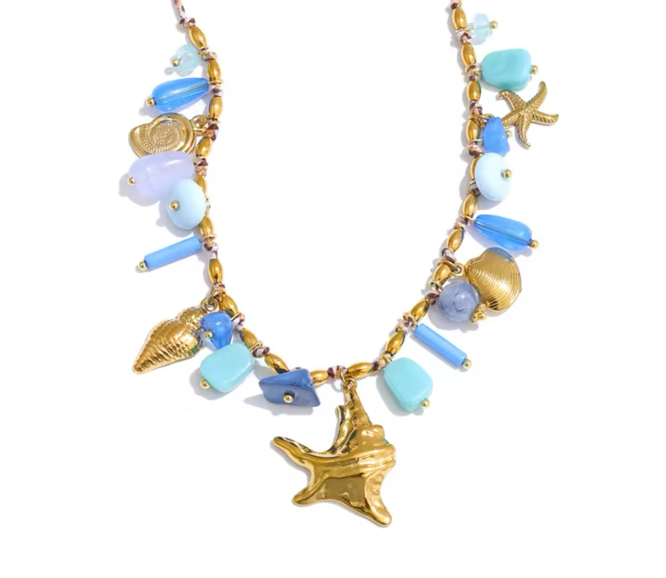 Collier Bleu Corail