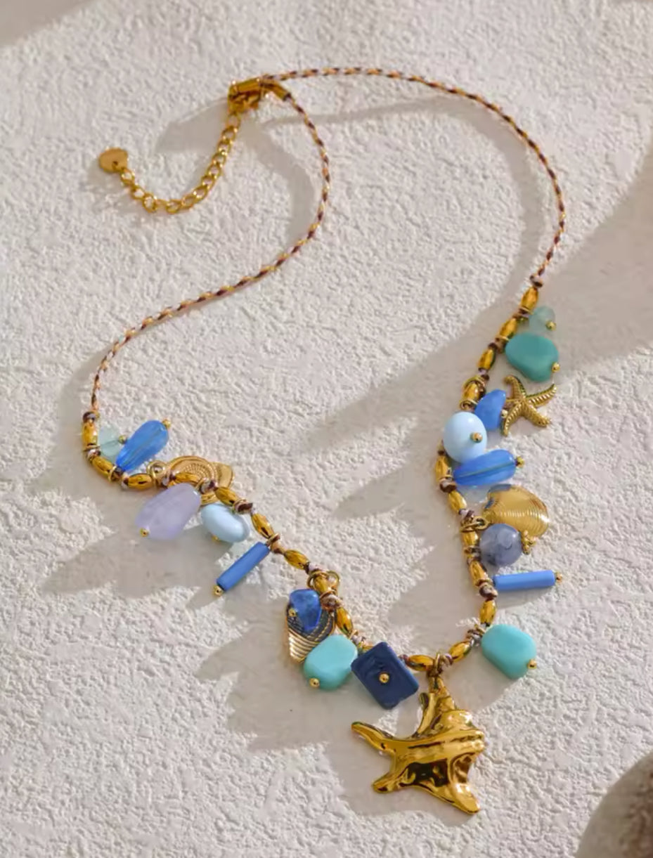 Collier Bleu Corail