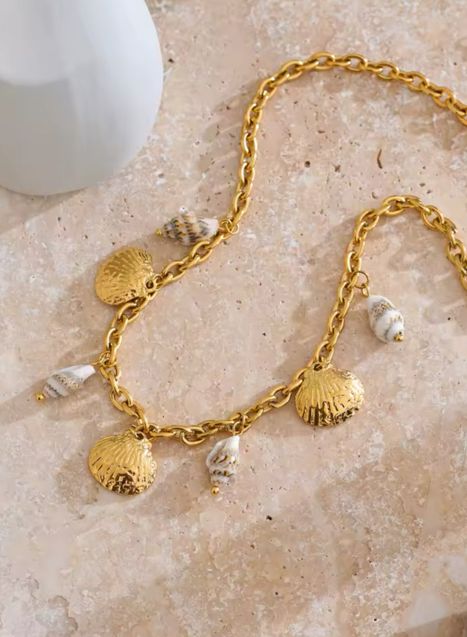 Collier Coquillages Dorés