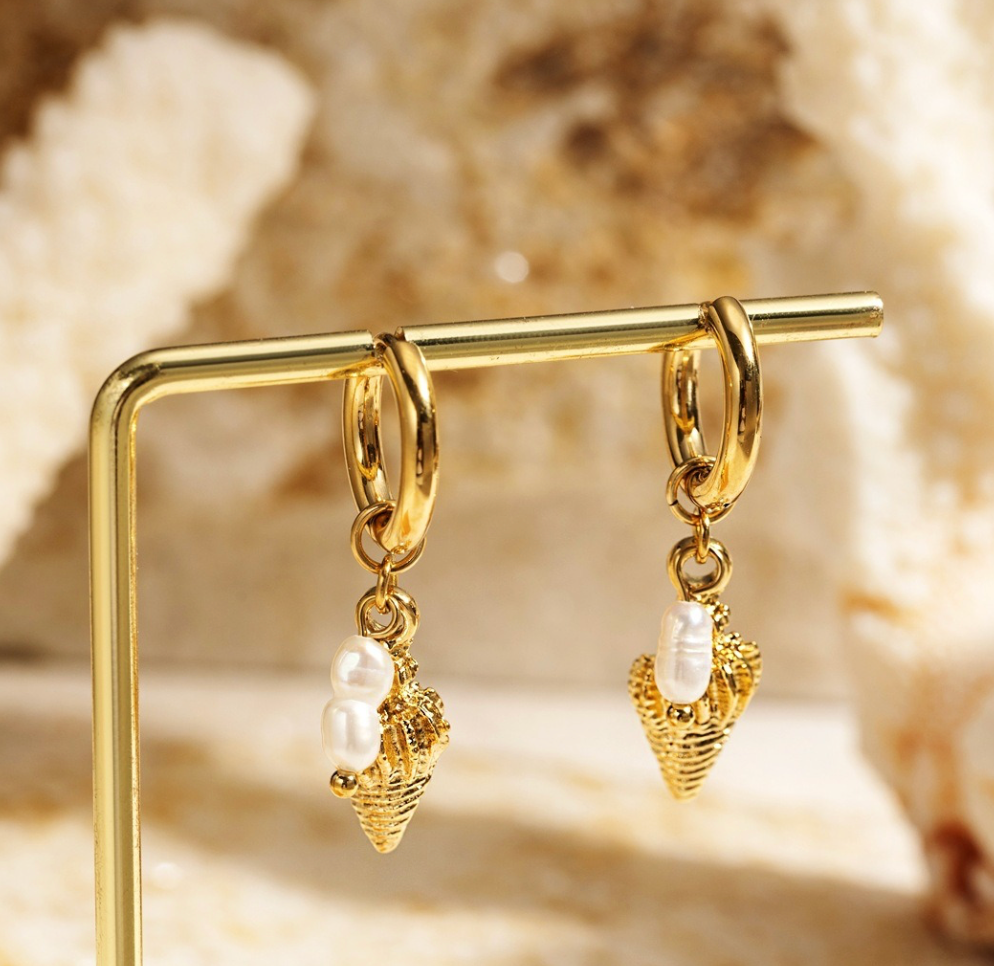 Boucles d’oreilles Coquillage doré