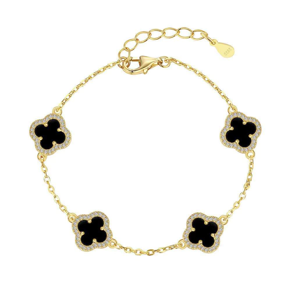 Bracelet Trèfle à quatre feuille En Plaqué Or / Argent