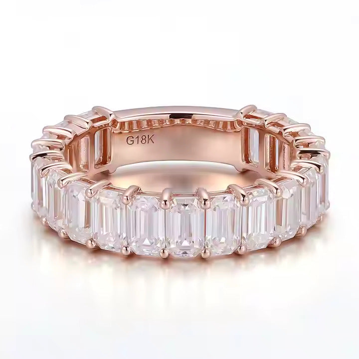 Éclat Éternel - Bague Or Rose 10K-14K-18K & Pierres de Laboratoire
