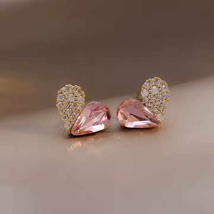 Boucles D'oreille Coeur rose