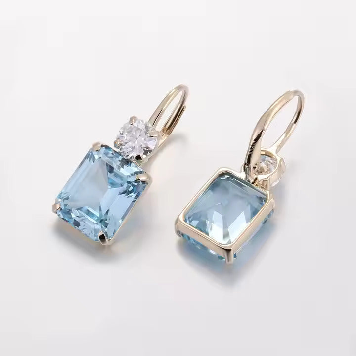 Éclats Solaires – Boucles d'Oreilles en Or 10K et Pierres de Laboratoire