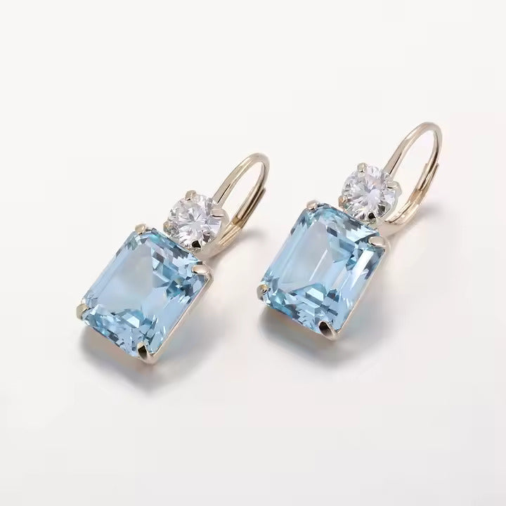 Éclats Solaires – Boucles d'Oreilles en Or 10K et Pierres de Laboratoire