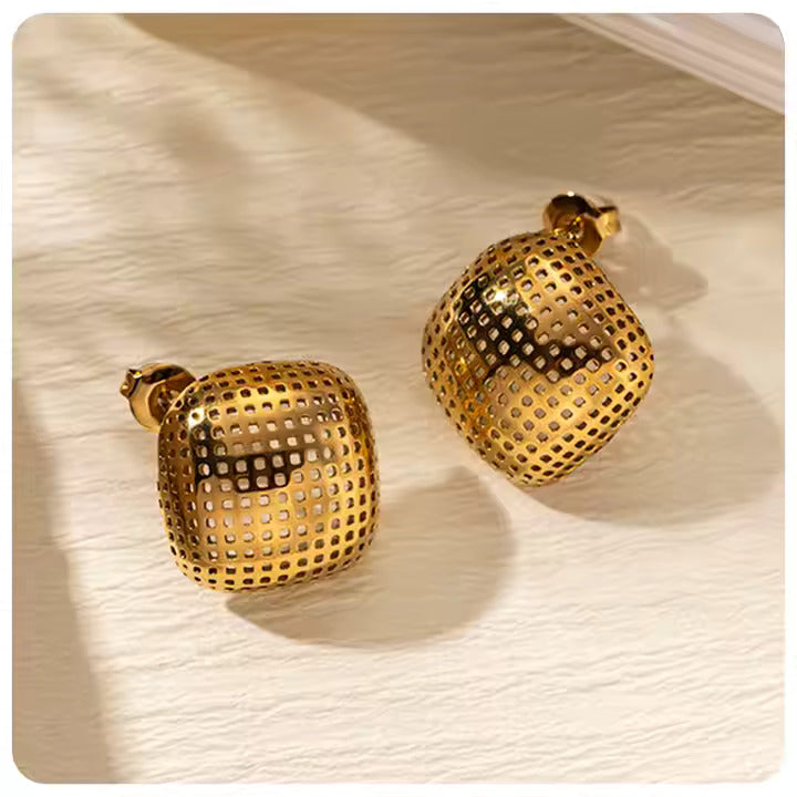 Boucles D'oreille Golden Grid