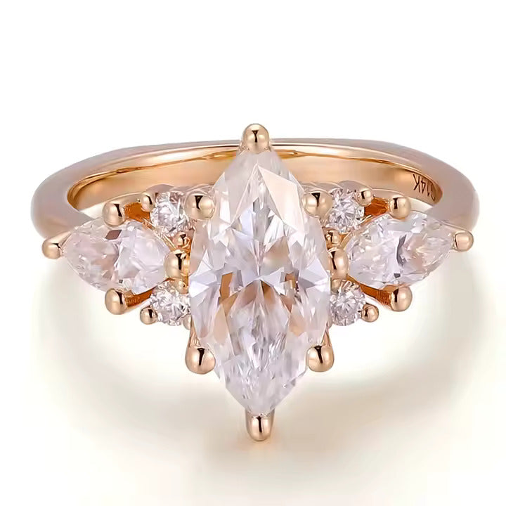 Éclat Marquise – Bague en Or Jaune Massif et Diamants de Laboratoire