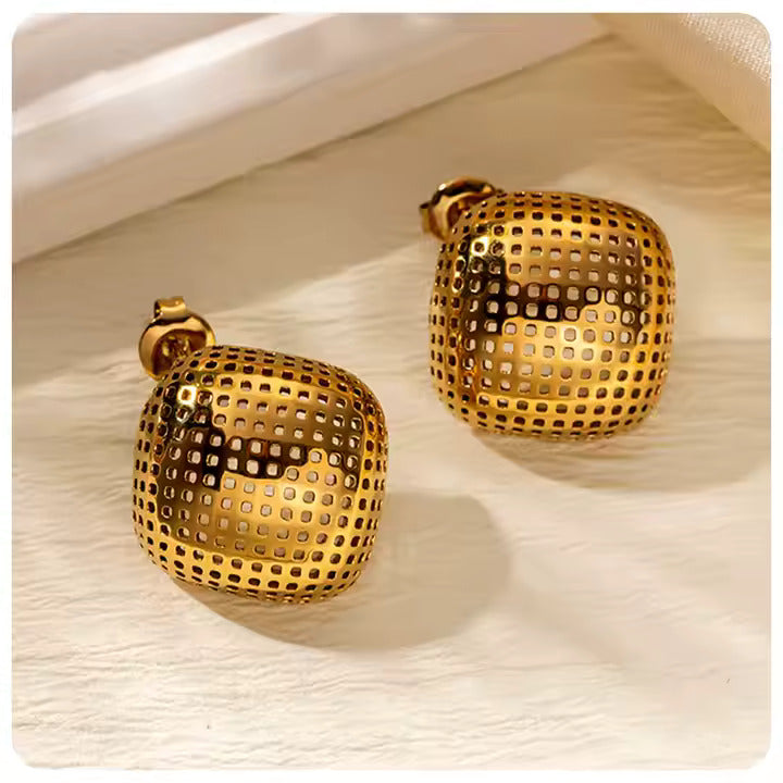 Boucles D'oreille Golden Grid