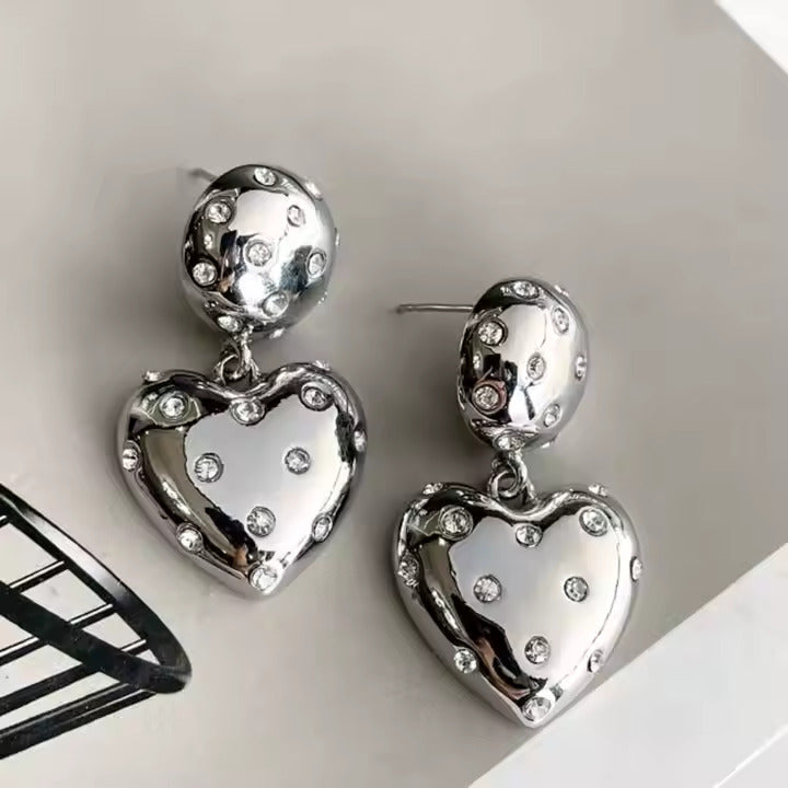 Boucles D'oreille Double Cœur