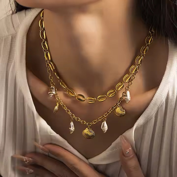 Collier Coquillage Doré