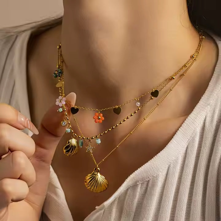 Collier Trio “Été Doré”
