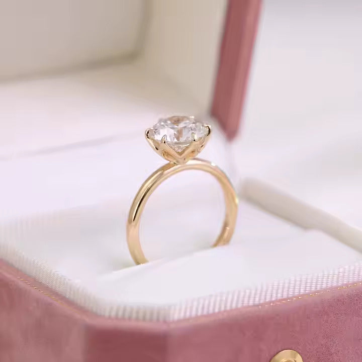 Tulipe Éternelle – Bague Solitaire Diamant 3 Carats en Or 14K