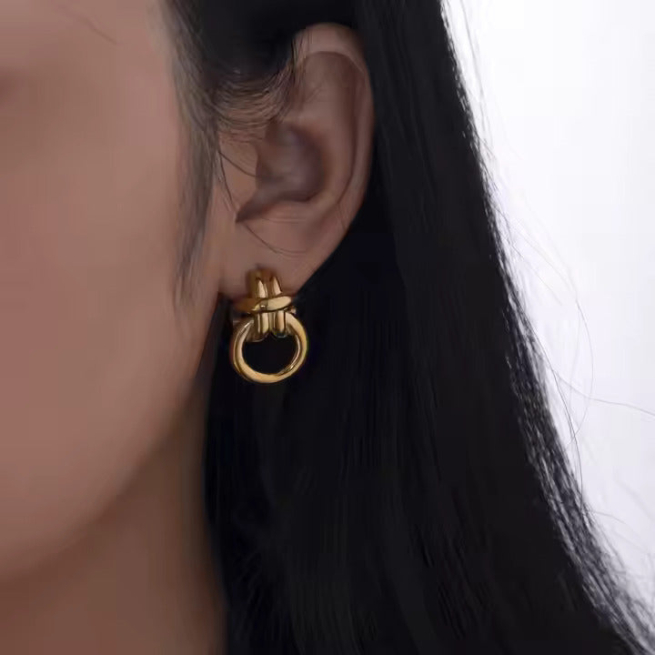 Boucles D'oreille Double Cercle